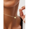 U7 Initial Necklace for Women, 14K Gold Heart Pendant Necklace with CZ A-Z Letter, Dainty Gold Necklace Tiny Initial Necklaces Personalized Name Necklace for Mom Wife Friend(O)