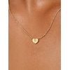 U7 Initial Necklace for Women, 14K Gold Heart Pendant Necklace with CZ A-Z Letter, Dainty Gold Necklace Tiny Initial Necklaces Personalized Name Necklace for Mom Wife Friend(F)