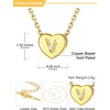 U7 Initial Necklace for Women, 14K Gold Heart Pendant Necklace with CZ A-Z Letter, Dainty Gold Necklace Tiny Initial Necklaces Personalized Name Necklace for Mom Wife Friend(V)