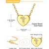 U7 Initial Necklace for Women, 14K Gold Heart Pendant Necklace with CZ A-Z Letter, Dainty Gold Necklace Tiny Initial Necklaces Personalized Name Necklace for Mom Wife Friend(T)