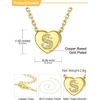 U7 Initial Necklace for Women, 14K Gold Heart Pendant Necklace with CZ A-Z Letter, Dainty Gold Necklace Tiny Initial Necklaces Personalized Name Necklace for Mom Wife Friend(S)