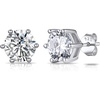 SILVERCUTE 925 Sterling Silver 2ct Birthstone Stud Earrings,Hypoallergenic Round/Heart/Square Birthstone Earrings for Women Birthday Christmas Jewelry(04.April(Diamond)-Round)