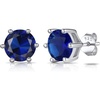 imageSILVERCUTE 925 Sterling Silver 2ct Birthstone Stud EarringsHypoallergenic RoundHeartSquare Birthstone Earrings for Women Birthday Christmas Jewelry09SeptemberSapphireRound