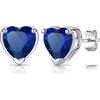 SILVERCUTE 925 Sterling Silver 2ct Birthstone Stud Earrings,Hypoallergenic Round/Heart/Square Birthstone Earrings for Women Birthday Christmas Jewelry(09.September(Sapphire)-Heart)