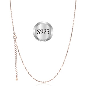 SILVERCUTE 925 Sterling Silver Necklace for Women,1mm/1.3mm/1.5mm/1.6mm Thin Silver Cable Chain/Box Chain/Rope Chain Necklace with Extension Chain,18/20/22/24/26/28/30 Inch(c.Rose Gold)