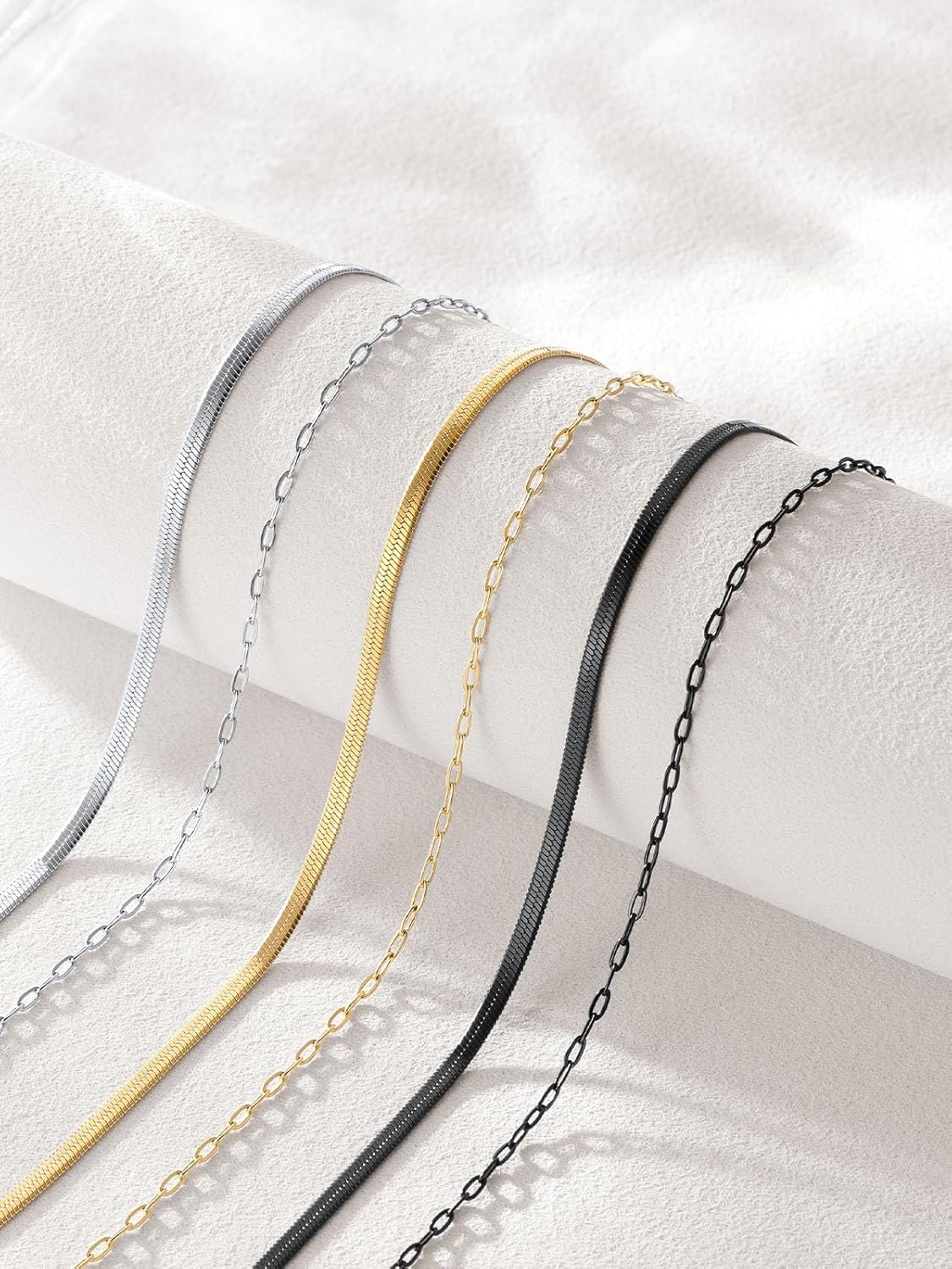 image:imageU7 SilverGold Ankle Bracelets for Women Layered Chain Anklets Stainless Steel Waterproof Summer Beach Anklet Cham Adjustable 85105Black Flat Snake ChainPaperclip Chain