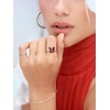 925 Sterling Silver Butterfly Ring,Adjustable Silver Birthstone Rings for Women,Dainty Butterfly Stackable Rings Gifts for Her(01.January(Garnet)-Butterfly)