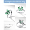 925 Sterling Silver Butterfly Ring,Adjustable Silver Birthstone Rings for Women,Dainty Butterfly Stackable Rings Gifts for Her(05.May(Emerald)-Butterfly)