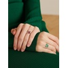 925 Sterling Silver Butterfly Ring,Adjustable Silver Birthstone Rings for Women,Dainty Butterfly Stackable Rings Gifts for Her(05.May(Emerald)-Butterfly)