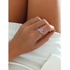 925 Sterling Silver Butterfly Ring,Adjustable Silver Birthstone Rings for Women,Dainty Butterfly Stackable Rings Gifts for Her(06.June(Alexandrite)-Butterfly)