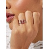925 Sterling Silver Butterfly Ring,Adjustable Silver Birthstone Rings for Women,Dainty Butterfly Stackable Rings Gifts for Her(07.July(Ruby)-Butterfly)