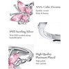 925 Sterling Silver Butterfly Ring,Adjustable Silver Birthstone Rings for Women,Dainty Butterfly Stackable Rings Gifts for Her(10.October(Pink Tourmaline)-Butterfly)