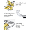 925 Sterling Silver Butterfly Ring,Adjustable Silver Birthstone Rings for Women,Dainty Butterfly Stackable Rings Gifts for Her(11.November(Yellow Topaz)-Butterfly)