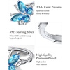 925 Sterling Silver Butterfly Ring,Adjustable Silver Birthstone Rings for Women,Dainty Butterfly Stackable Rings Gifts for Her(12.December(Blue Topaz)-Butterfly)