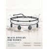 U7 Silver/Gold Ankle Bracelets for Women Layered Chain Anklets Stainless Steel Waterproof Summer Beach Anklet Cham, Adjustable 8.5″-10.5″(Black – Ball Chain+Paperclip Chain)