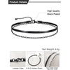 U7 Silver/Gold Ankle Bracelets for Women Layered Chain Anklets Stainless Steel Waterproof Summer Beach Anklet Cham, Adjustable 8.5″-10.5″(Black – Flat Snake Chain+Paperclip Chain)