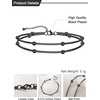 U7 Silver/Gold Ankle Bracelets for Women Layered Chain Anklets Stainless Steel Waterproof Summer Beach Anklet Cham, Adjustable 8.5″-10.5″(Black – Layered Ball Chain)