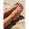U7 Silver/Gold Ankle Bracelets for Women Layered Chain Anklets Stainless Steel Waterproof Summer Beach Anklet Cham, Adjustable 8.5″-10.5″(Black – Layered Ball Chain)
