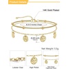 U7 Silver/Gold Ankle Bracelets for Women Layered Chain Anklets Stainless Steel Waterproof Summer Beach Anklet Cham, Adjustable 8.5″-10.5″(Gold – Ball Chain+Paperclip Chain)