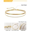 U7 Silver/Gold Ankle Bracelets for Women Layered Chain Anklets Stainless Steel Waterproof Summer Beach Anklet Cham, Adjustable 8.5″-10.5″(Gold – Flat Snake Chain+Snake Chain)