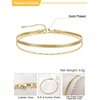 U7 Silver/Gold Ankle Bracelets for Women Layered Chain Anklets Stainless Steel Waterproof Summer Beach Anklet Cham, Adjustable 8.5″-10.5″(Gold – Flat Snake Chain+Paperclip Chain)
