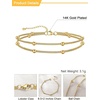 U7 Silver/Gold Ankle Bracelets for Women Layered Chain Anklets Stainless Steel Waterproof Summer Beach Anklet Cham, Adjustable 8.5″-10.5″(Gold – Layered Ball Chain)