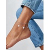 U7 Silver/Gold Ankle Bracelets for Women Layered Chain Anklets Stainless Steel Waterproof Summer Beach Anklet Cham, Adjustable 8.5″-10.5″(Silver – Ball Chain+Paperclip Chain)