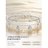 U7 Silver/Gold Ankle Bracelets for Women Layered Chain Anklets Stainless Steel Waterproof Summer Beach Anklet Cham, Adjustable 8.5″-10.5″(Silver – Ball Chain+Paperclip Chain)