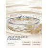 U7 Silver/Gold Ankle Bracelets for Women Layered Chain Anklets Stainless Steel Waterproof Summer Beach Anklet Cham, Adjustable 8.5″-10.5″(Silver – Flat Snake Chain+Snake Chain)