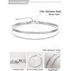 U7 Silver/Gold Ankle Bracelets for Women Layered Chain Anklets Stainless Steel Waterproof Summer Beach Anklet Cham, Adjustable 8.5″-10.5″(Silver – Flat Snake Chain+Snake Chain)