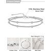 U7 Silver/Gold Ankle Bracelets for Women Layered Chain Anklets Stainless Steel Waterproof Summer Beach Anklet Cham, Adjustable 8.5″-10.5″(Silver – Layered Ball Chain)