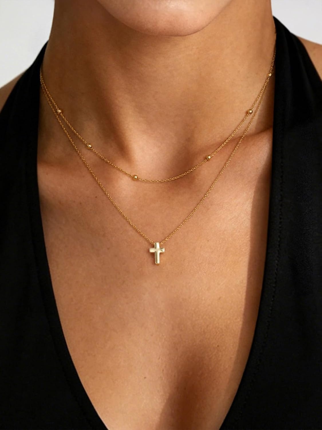 image:imageU7 CZ Cross Necklace for Women1820Gold