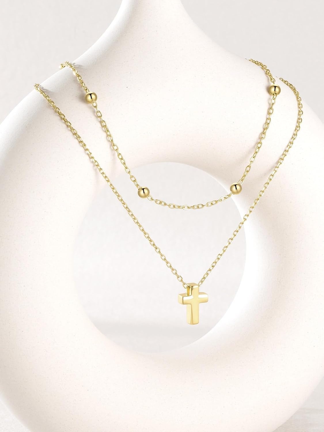 image:imageU7 CZ Cross Necklace for Women1820Gold
