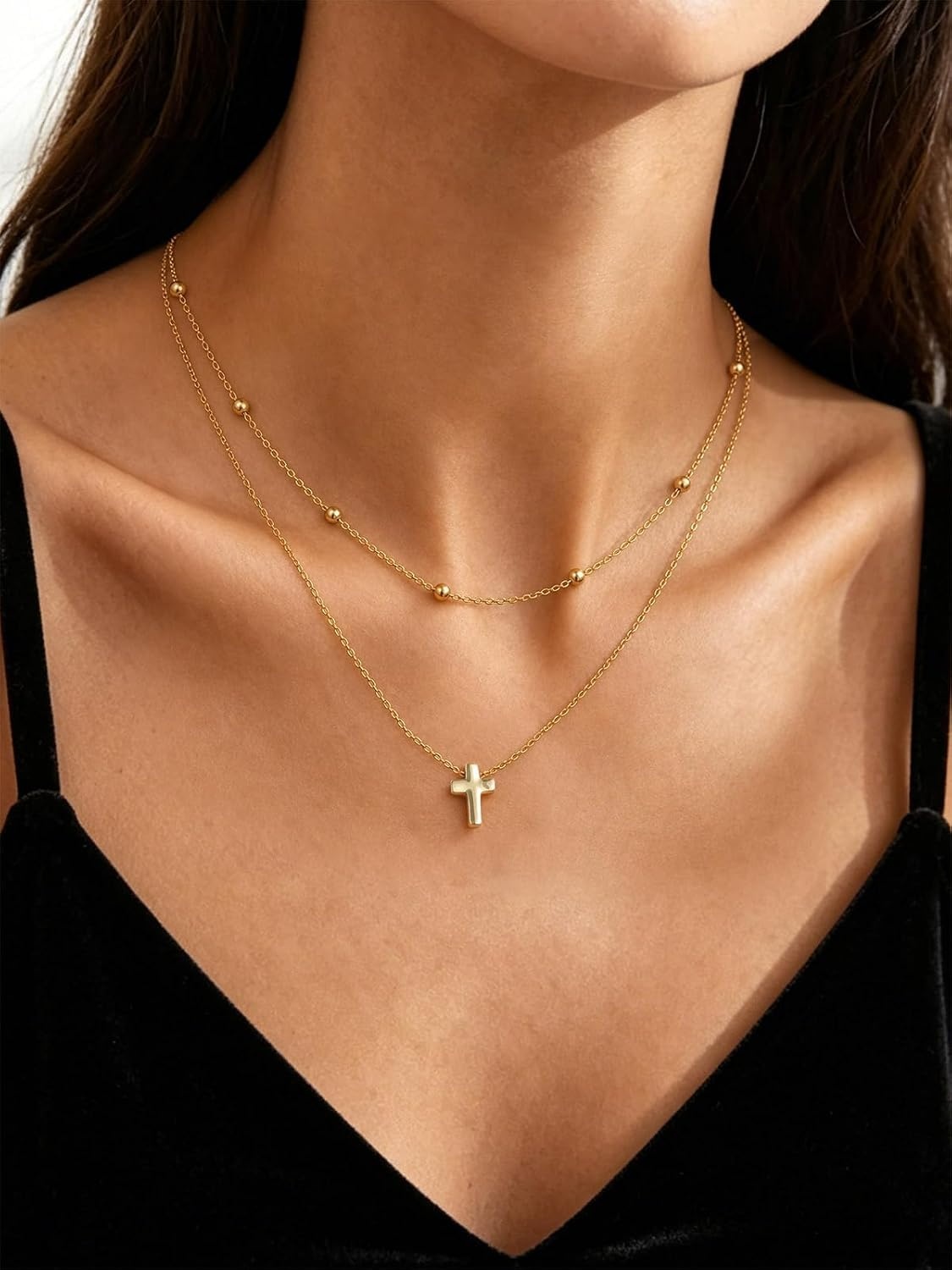 image:imageU7 CZ Cross Necklace for Women1820Gold