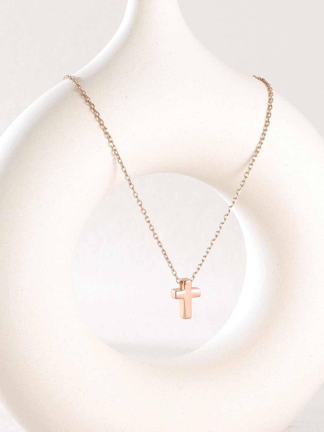 image:imageU7 CZ Cross Necklace for Women1820Rose Gold