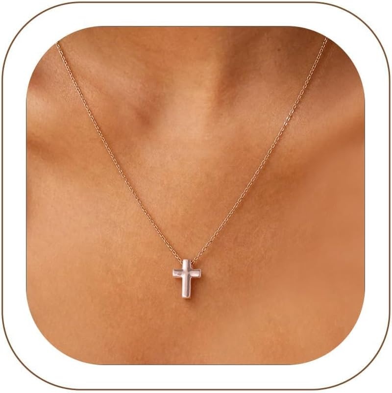 image:imageU7 CZ Cross Necklace for Women1820Rose Gold