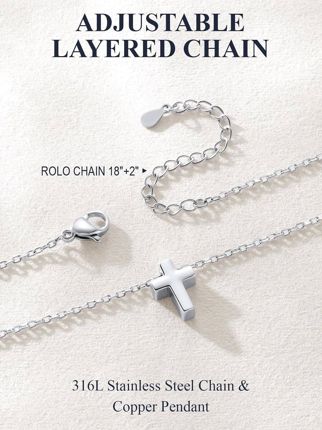 image:imageU7 CZ Cross Necklace for Women1820Silver
