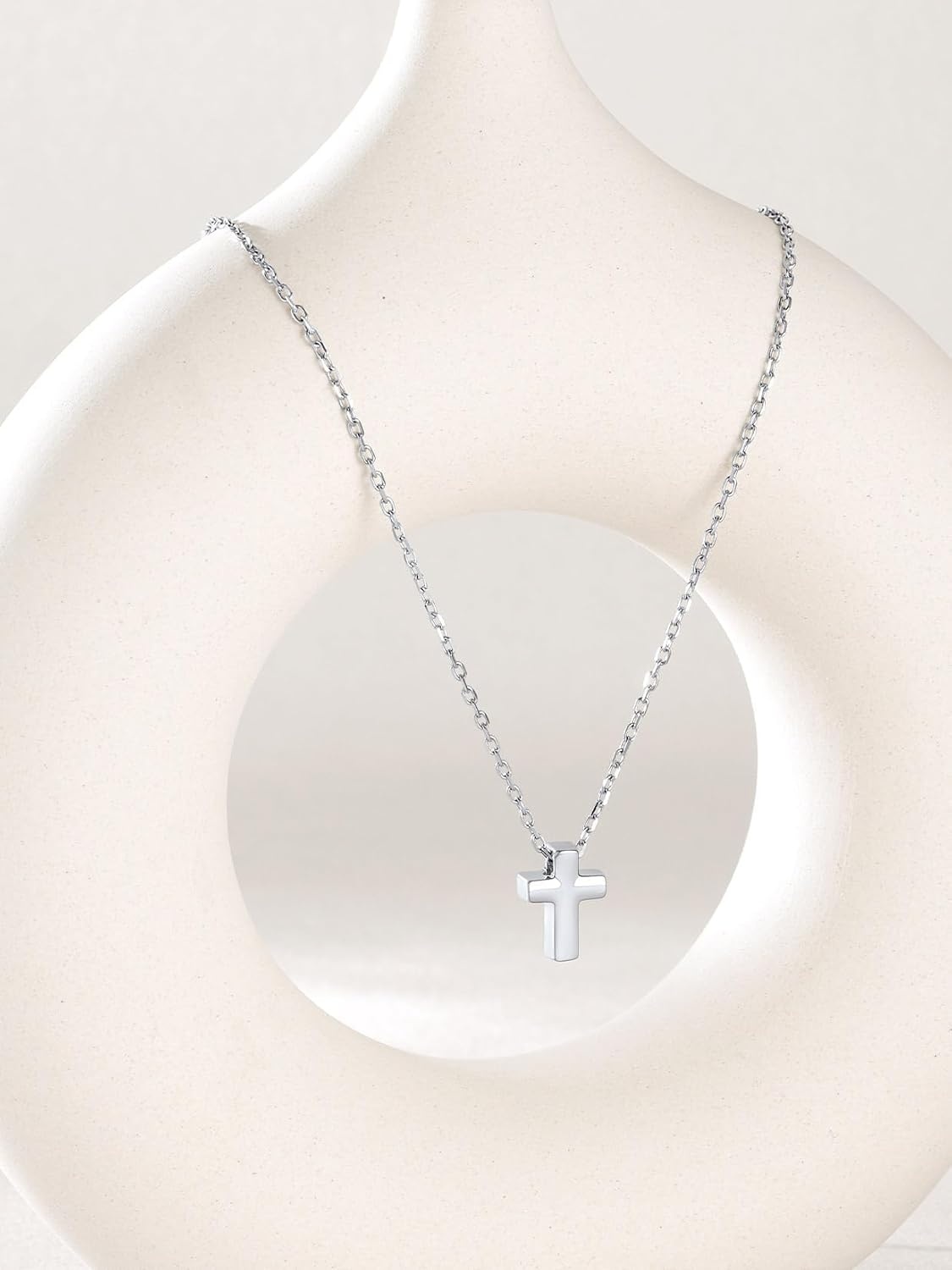 image:imageU7 CZ Cross Necklace for Women1820Silver
