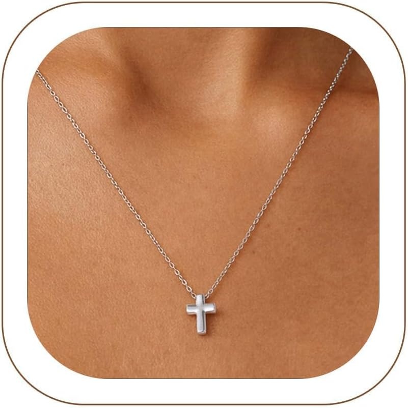 image:imageU7 CZ Cross Necklace for Women1820Silver