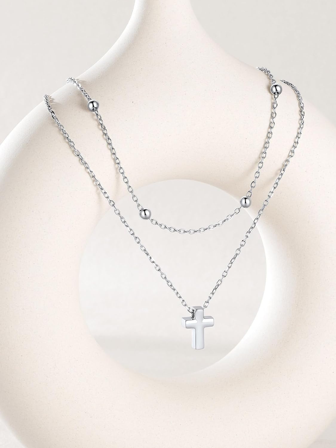 image:imageU7 CZ Cross Necklace for Women1820Silver