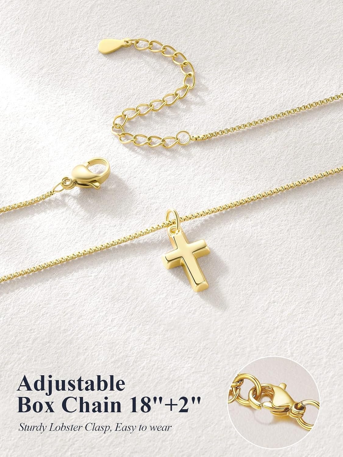 image:imageU7 Cross Necklace for Women 18204Small Cross14K Gold Plated