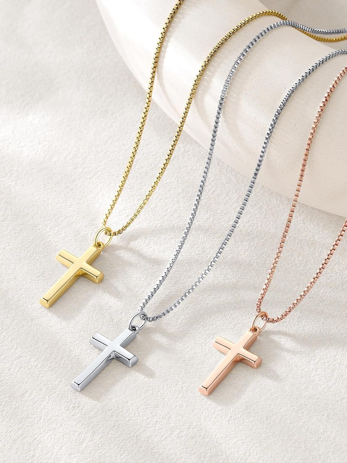 image:imageU7 Cross Necklace for Women 18208Medium CrossRose Gold Plated