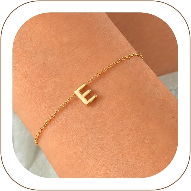 image:imageU7 Initial Heart Bracelet for Women Personalized Letter Chain BraceletsGoldInitial