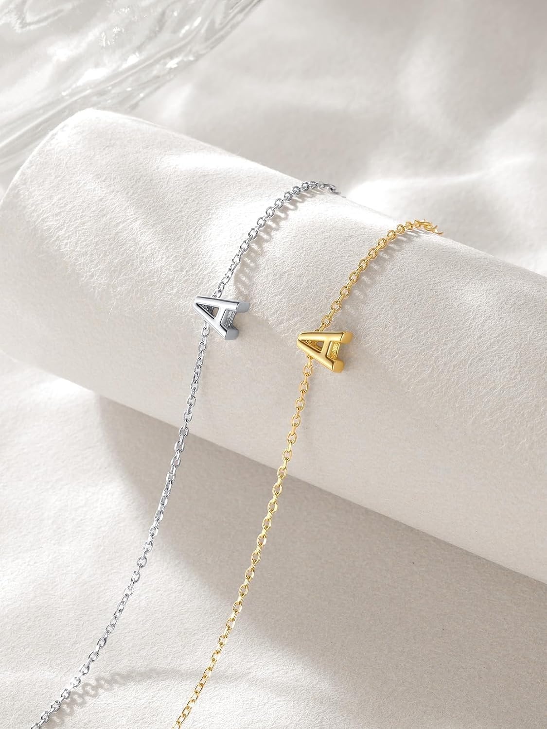image:imageU7 Initial Heart Bracelet for Women Personalized Letter Chain BraceletsSilverInitial