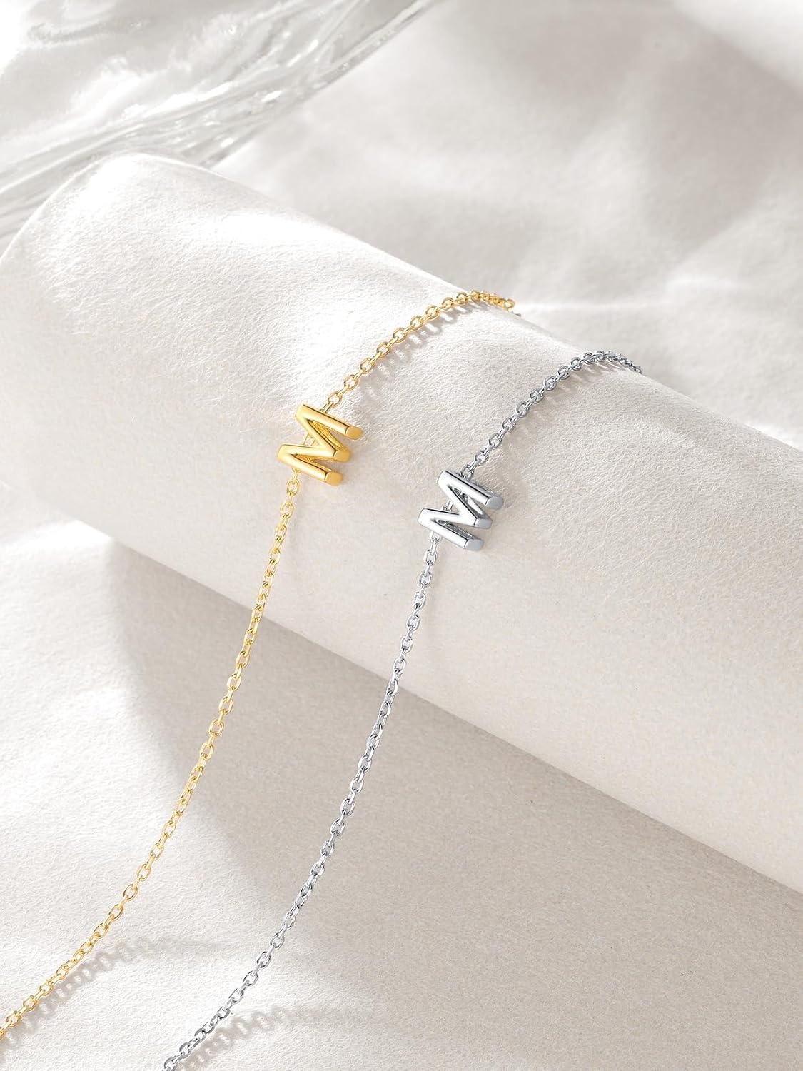 image:imageU7 Initial Heart Bracelet for Women Personalized Letter Chain BraceletsSilverInitial
