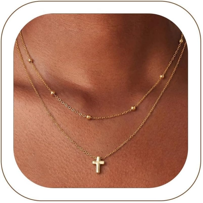 image:imageU7 CZ Cross Necklace for Women1820Gold