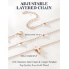 U7 CZ Cross Necklace for Women,18″-20″(Rose Gold)