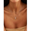 U7 CZ Cross Necklace for Women,18″-20″(Silver)