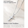 U7 Cross Necklace for Women 18″-20″(2.Medium Cross-Stainless Steel)