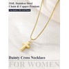 U7 Cross Necklace for Women 18″-20″(4.Small Cross-14K Gold Plated)